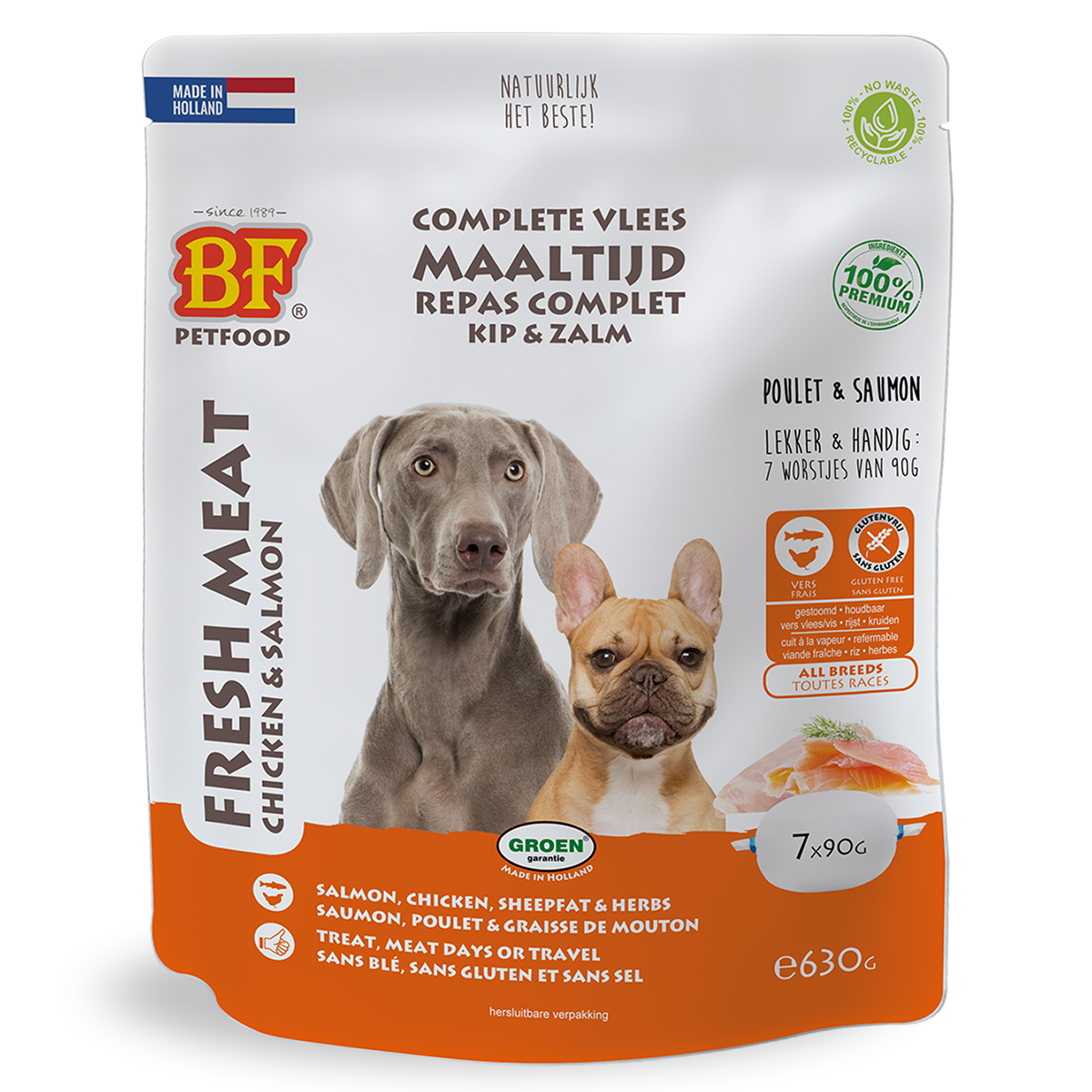 Complete meat food Chicken/Salmon